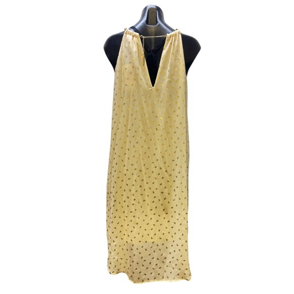 NWT Michael Kors Halter Neck Dress Bone/Gold Polka Dot Pattern XS - Picture 2 of 6